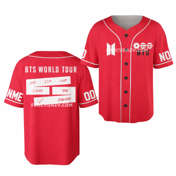 BTS Arirang World Tour 2026 Baseball Jersey Shirt BTS Arirang World Tour 2026 Baseball Jersey Shirt