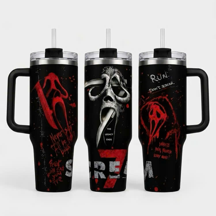 Ghostface Run Don’t Scream Tumbler 40oz 1pc Ghostface Run Don’t Scream Tumbler 40oz 1pc