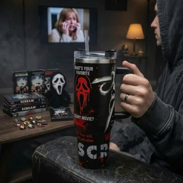 Ghostface Run Don’t Scream Tumbler 40oz 1pc