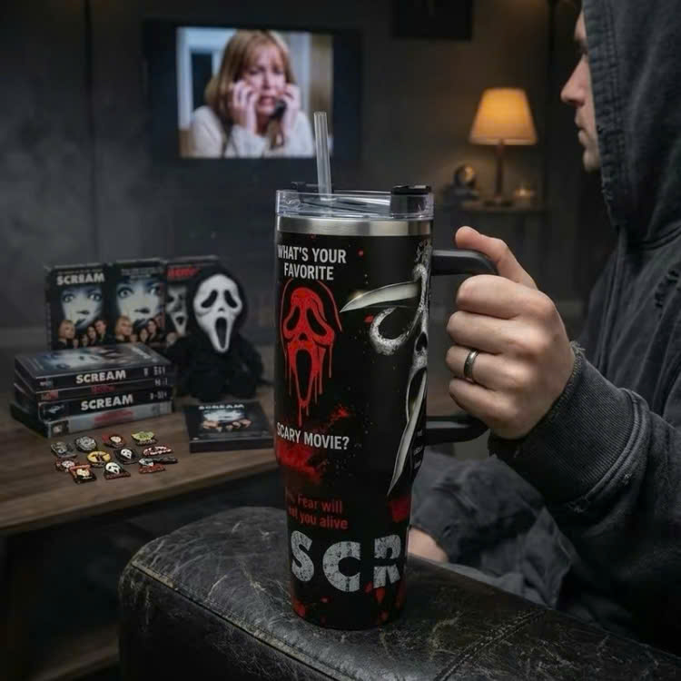 Ghostface Run Don’t Scream Tumbler 40oz 1pc Ghostface Run Don’t Scream Tumbler 40oz 1pc