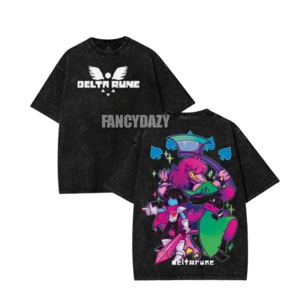 2 Sided – Deltarune The Trio Mineral Wash Shirt