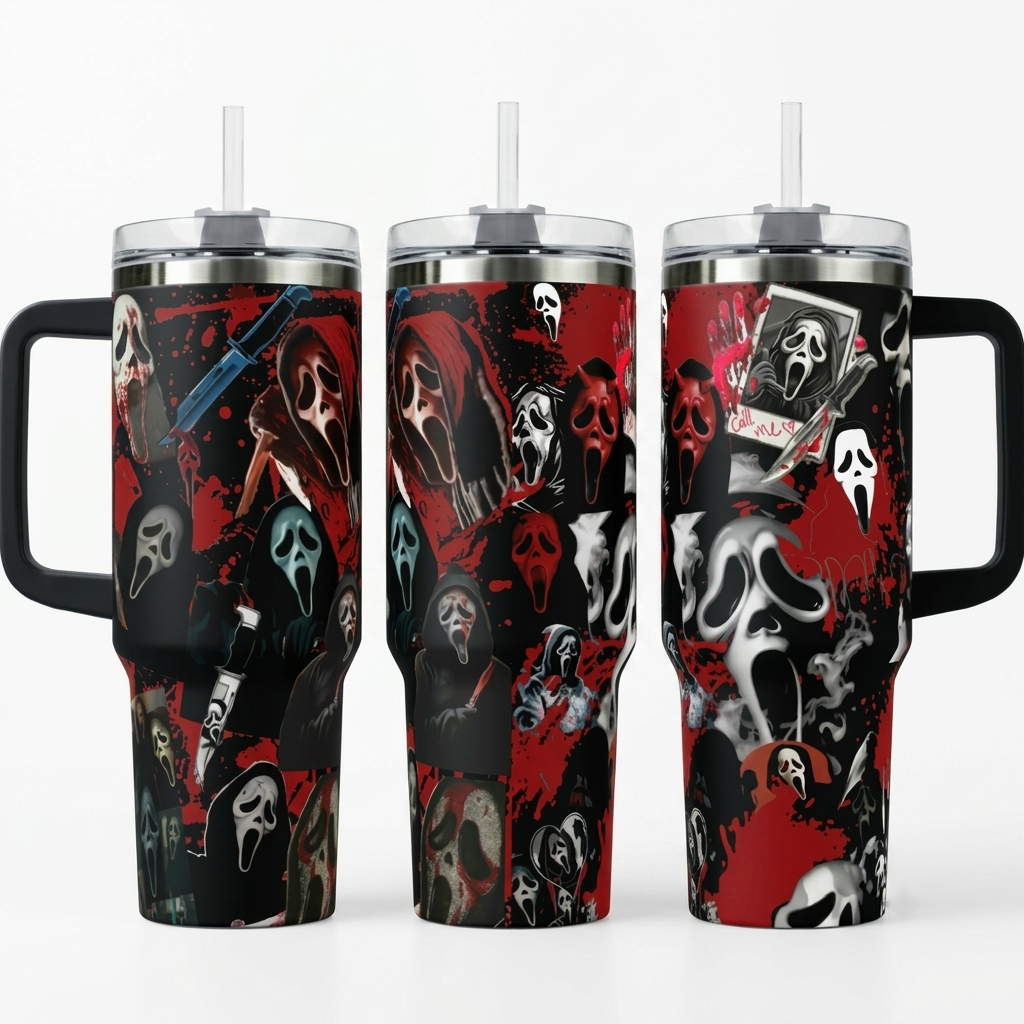 Ghostface Horror Movie Tumbler 40oz 1pc Ghostface Horror Movie Tumbler 40oz 1pc