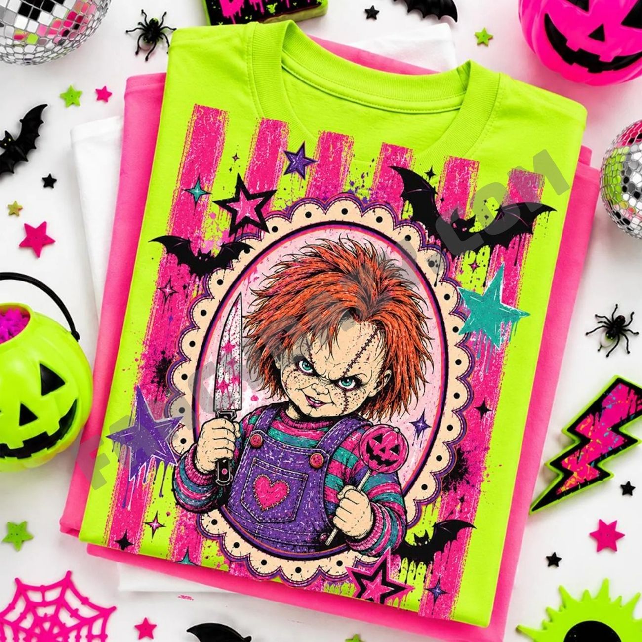 Retro Neon Striped Horror Villains Shirt Retro Neon Striped Horror Villains Shirt
