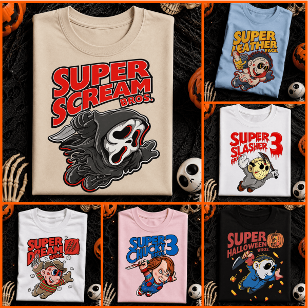 Super Mario Bros x Horror Movie Mashup Shirt