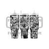 Vintage Black & White Horror Movie Characters Tumbler