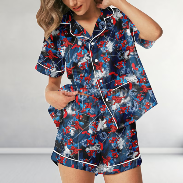 Spiderman Casual Satin Pajamas Set Spiderman Casual Satin Pajamas Set