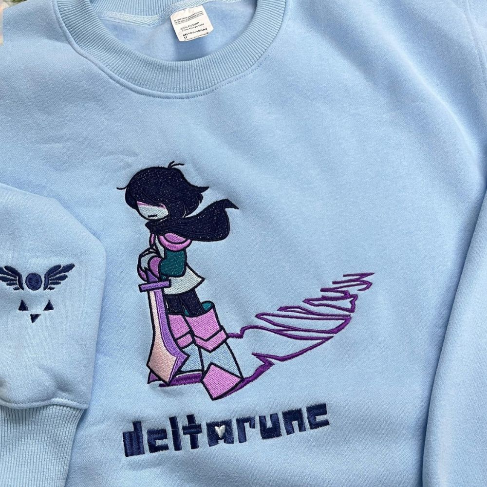Deltarune Kris Embroidered Sweatshirt Deltarune Kris Embroidered Sweatshirt