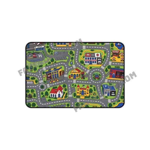 Retro Kids Map Desk Mat, 90s Nostalgia Play Carpet Mouse Pad