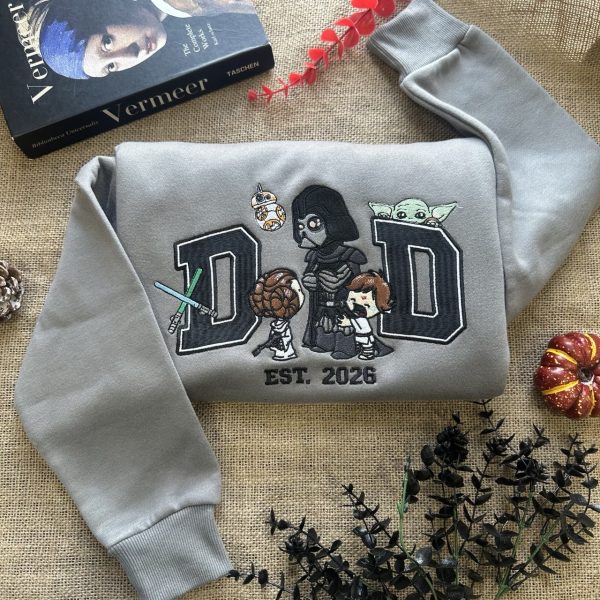 Star War Dad Est 2026 Embroidered Sweatshirt